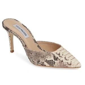 STEVE MADDEN Elyse Mule In Natural Snake Print 7.5